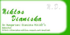 miklos dianiska business card